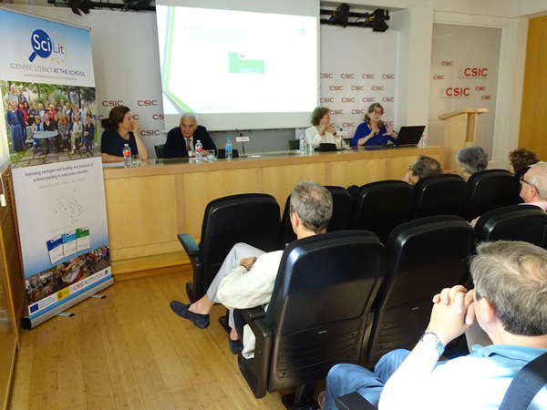 Opening table. Multiplier event organized by CSIC at the school in Madrid on June the 19th, 2018.